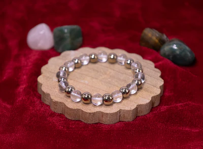 Raj Yog Bracelet (Golden Pyrites & Sphatik)